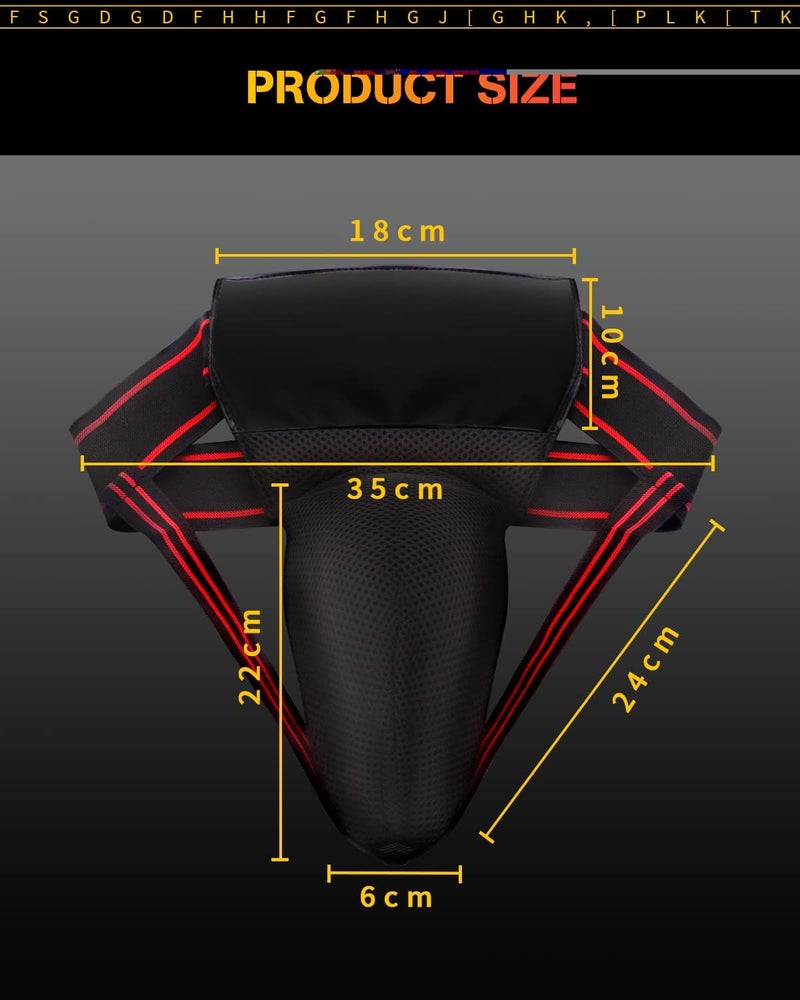 GLL Mens Groin Protector, Protective Cup, Boxing Abdominal Groin Guard, MMA Protective Cup, Kickboxing Cup, Muay Thai Cup Protector（30 in - 42 in） - Image 2